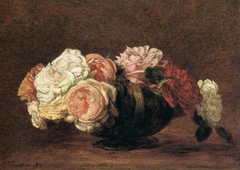 Henri Fantin-Latour : Roses in a Bowl